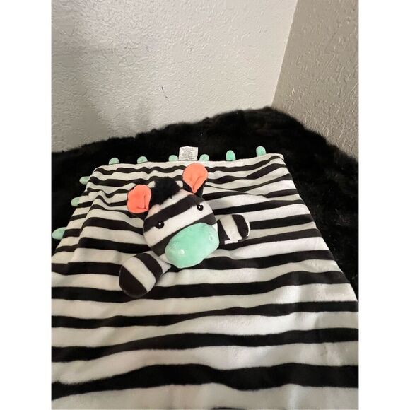 Oh Joy! Zebra Lovey Security Blanket Black White Stripes Green Target - Picture 2 of 3